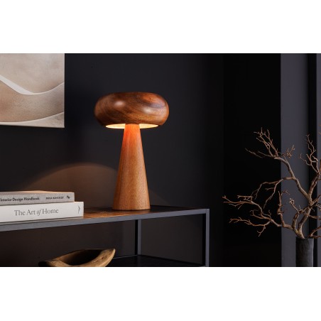 Lampe de table ALVA 40cm fer et acacia naturel