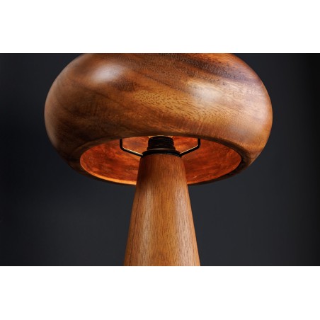 Lampe de table ALVA 40cm fer et acacia naturel