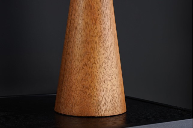 Lampe de table ALVA 40cm fer et acacia naturel