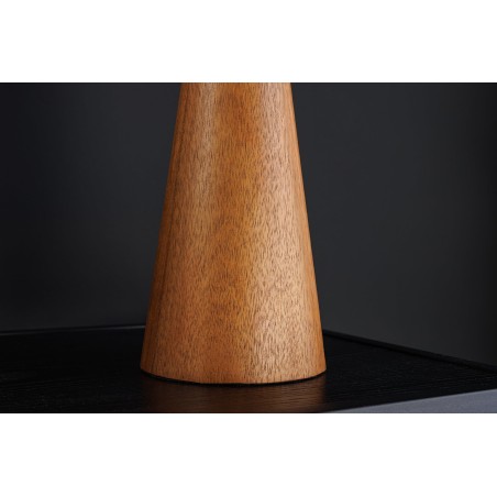 Lampe de table ALVA 40cm fer et acacia naturel