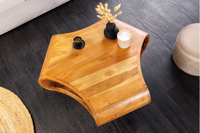 Table basse Organic Living acacia massif brun miel 70cm