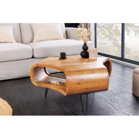 Table basse Organic Living acacia massif brun miel 70cm