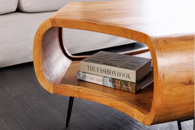Table basse Organic Living acacia massif brun miel 70cm