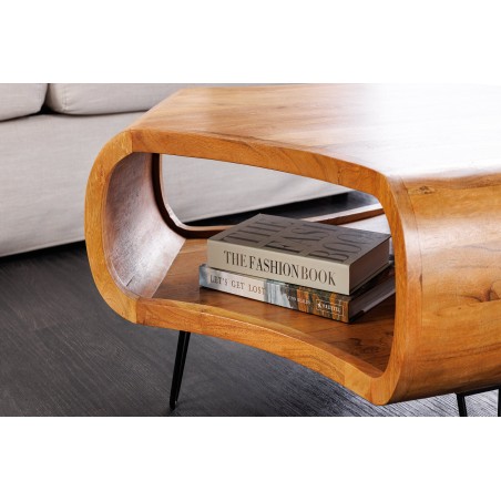 Table basse Organic Living acacia massif brun miel 70cm