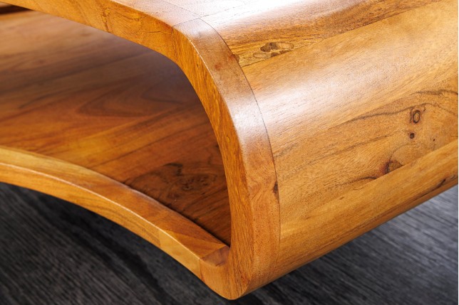 Table basse Organic Living acacia massif brun miel 70cm