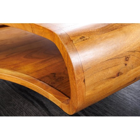 Table basse Organic Living acacia massif brun miel 70cm