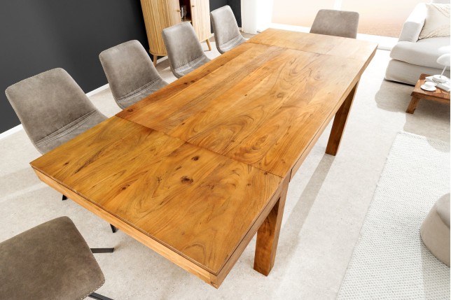 Table à manger extensible PURE acacia massif 120-200cm