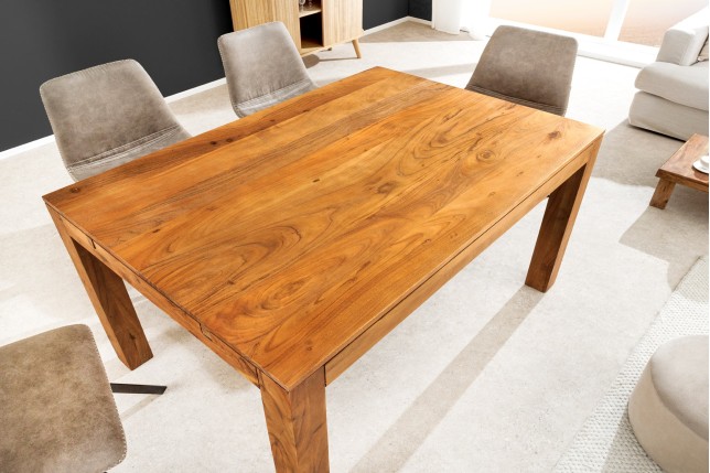 Table à manger extensible PURE acacia massif 120-200cm