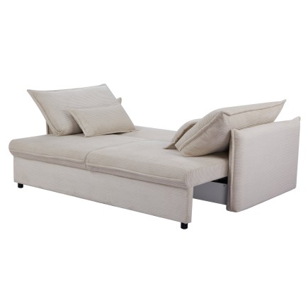 Canapé-lit APARTMENT 215cm 3 places en tissu cordé beige 2