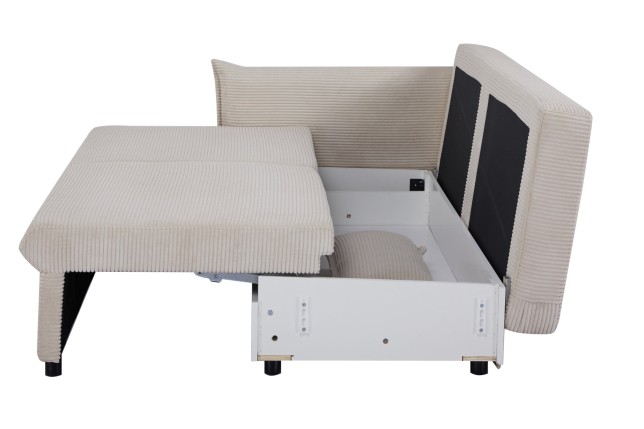 Canapé-lit APARTMENT 215cm 3 places tissu cordé beige