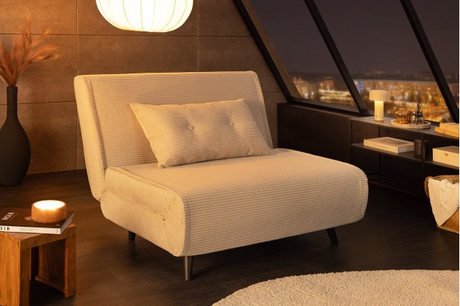 Chaise longue multifonction SMART cordage beige 100cm