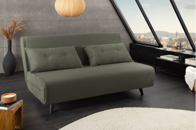 Fauteuil convertible SMART 140cm corde verte - pieds pin