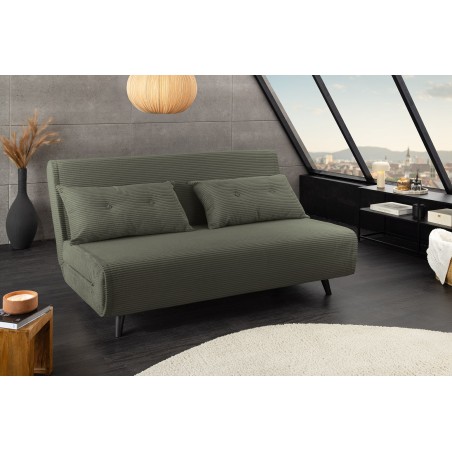 Fauteuil convertible SMART 140cm corde verte - pieds pin