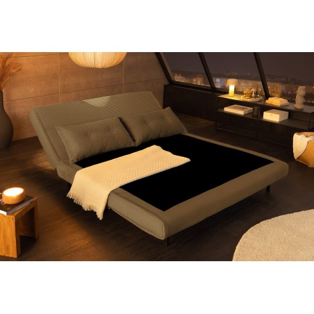 Fauteuil convertible SMART 140cm corde verte - pieds pin