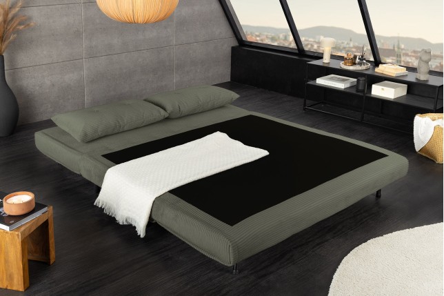 Fauteuil convertible SMART 140cm corde verte - pieds pin