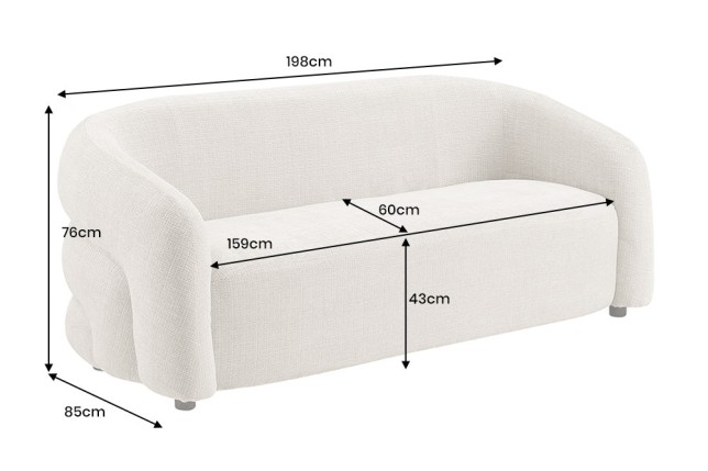Canapé VOGUE 3 places chenille beige 200cm