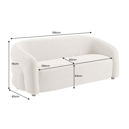 Canapé VOGUE 3 places chenille beige 200cm