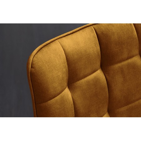 Chaise ROADSTAR velours moutarde pieds métal noir - Lot 4