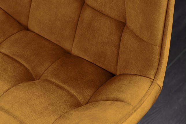 Chaise ROADSTAR velours moutarde pieds métal noir - Lot 4