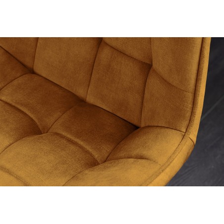 Chaise ROADSTAR velours moutarde pieds métal noir - Lot 4