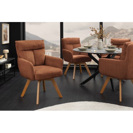 Fauteuil pivotant BIG GEORGE chenille brun rouille 2