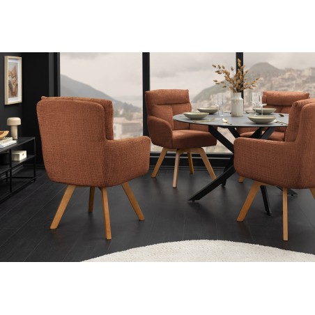 Fauteuil pivotant BIG GEORGE chenille brun rouille