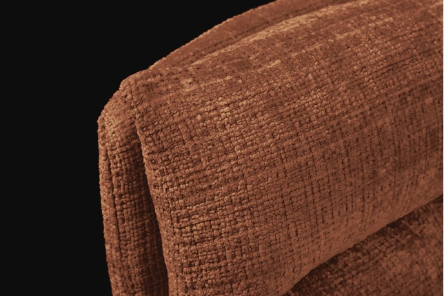 Fauteuil pivotant BIG GEORGE chenille brun rouille