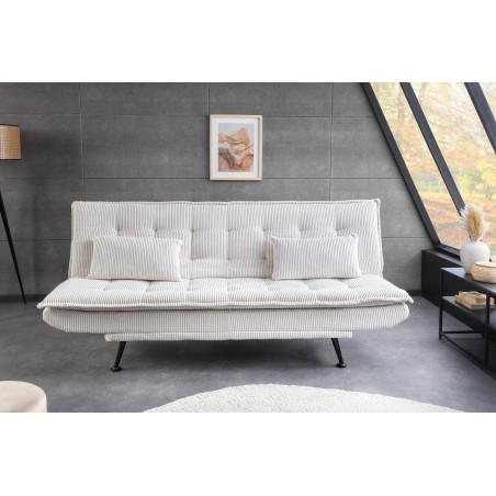 Canapé-lit JAZZ 195cm 3 places cordon beige - Pin massif
