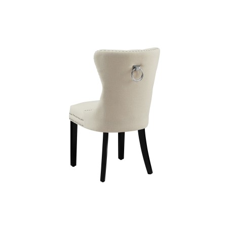 Chaise CASTLE lin beige style baroque - Lot de 2