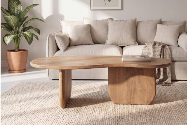 Table Basse Organic 120 cm Bois Manguier | Elsines