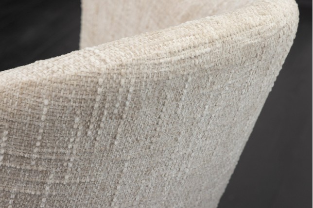 Chaise NOBLESSE beige et noir avec accoudoirs - Lot de 2