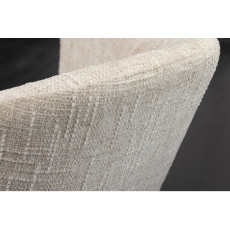 Chaise NOBLESSE beige et noir avec accoudoirs - Lot de 2