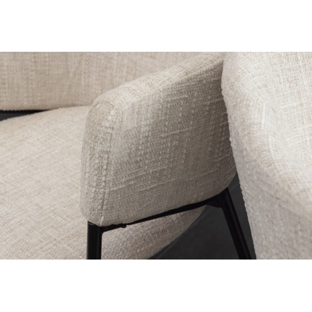 Chaise NOBLESSE beige et noir avec accoudoirs - Lot de 2