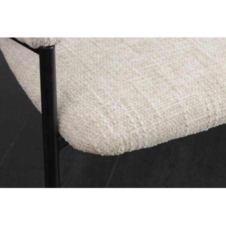 Chaise NOBLESSE beige et noir avec accoudoirs - Lot de 2
