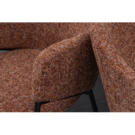 Chaise NOBLESSE accoudoirs brun pieds noirs - Lot de 2