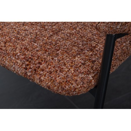 Chaise NOBLESSE accoudoirs brun pieds noirs - Lot de 2