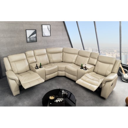 Fauteuil Cinéma HOLLYWOOD 5 places similicuir beige 2