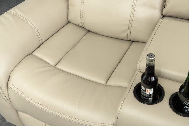 Fauteuil Cinéma HOLLYWOOD 5 places similicuir beige