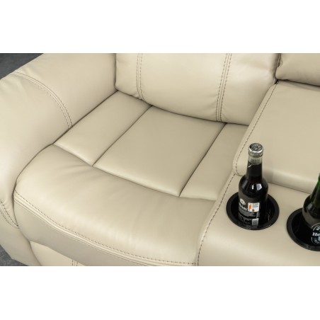Fauteuil Cinéma HOLLYWOOD 5 places similicuir beige