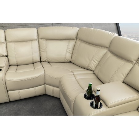 Fauteuil Cinéma HOLLYWOOD 5 places similicuir beige