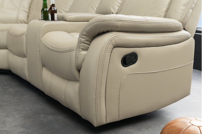 Fauteuil Cinéma HOLLYWOOD 5 places similicuir beige