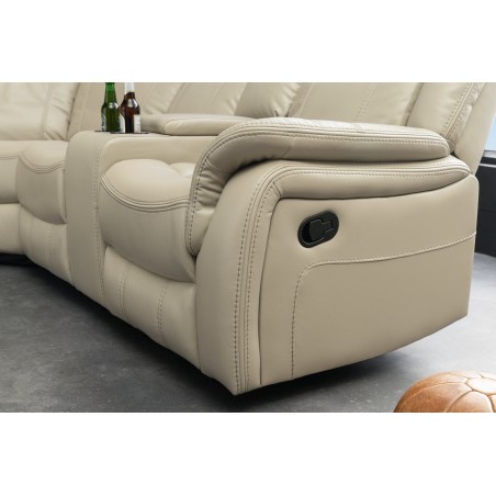 Fauteuil Cinéma HOLLYWOOD 5 places similicuir beige
