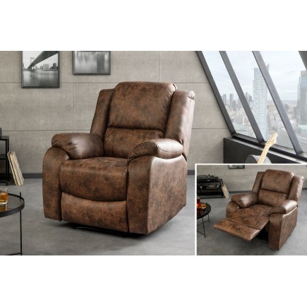 Fauteuil cinéma HOLLYWOOD similicuir brun ancien