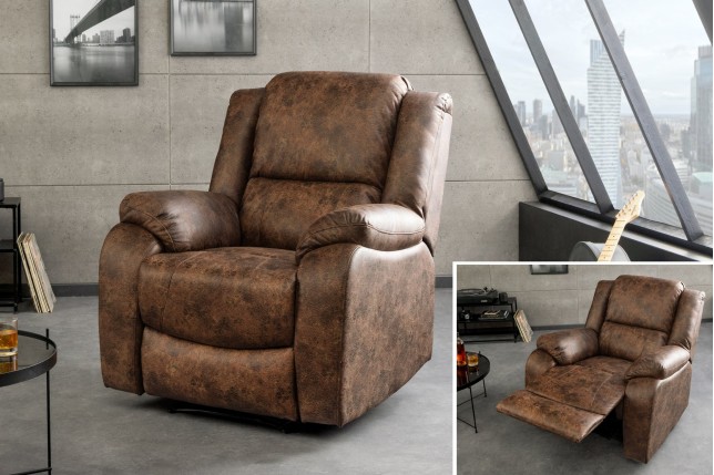 Fauteuil cinéma HOLLYWOOD similicuir brun ancien
