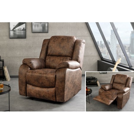 Fauteuil cinéma HOLLYWOOD similicuir brun ancien