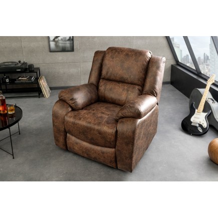 Fauteuil cinéma HOLLYWOOD similicuir brun ancien 2