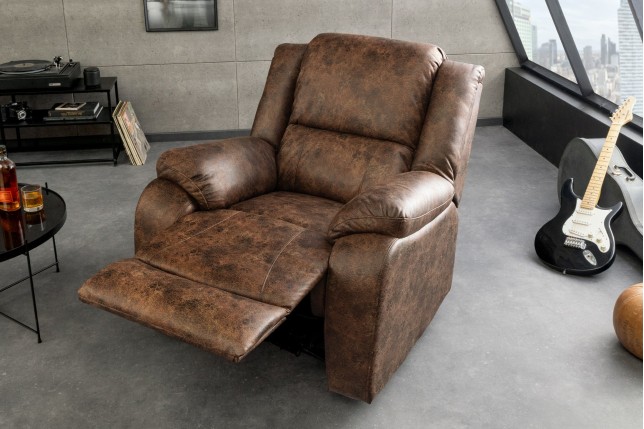 Fauteuil cinéma HOLLYWOOD similicuir brun ancien