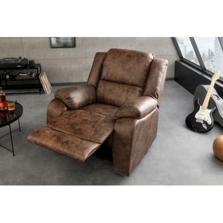 Fauteuil cinéma HOLLYWOOD similicuir brun ancien