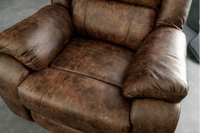 Fauteuil cinéma HOLLYWOOD similicuir brun ancien