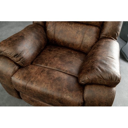 Fauteuil cinéma HOLLYWOOD similicuir brun ancien
